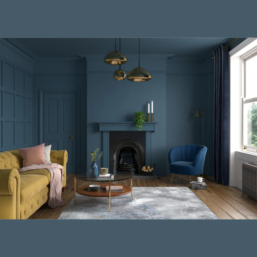 Dulux Heritage Walls and Ceilings Midnight Teal Velvet Matt Emulsion Paint 1L Image 4