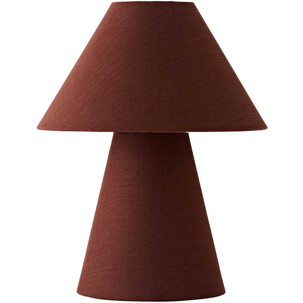 ValueLights Gigi Brown Tapered Full Fabric Conical Shade Table Lamp with Bulb Image 1