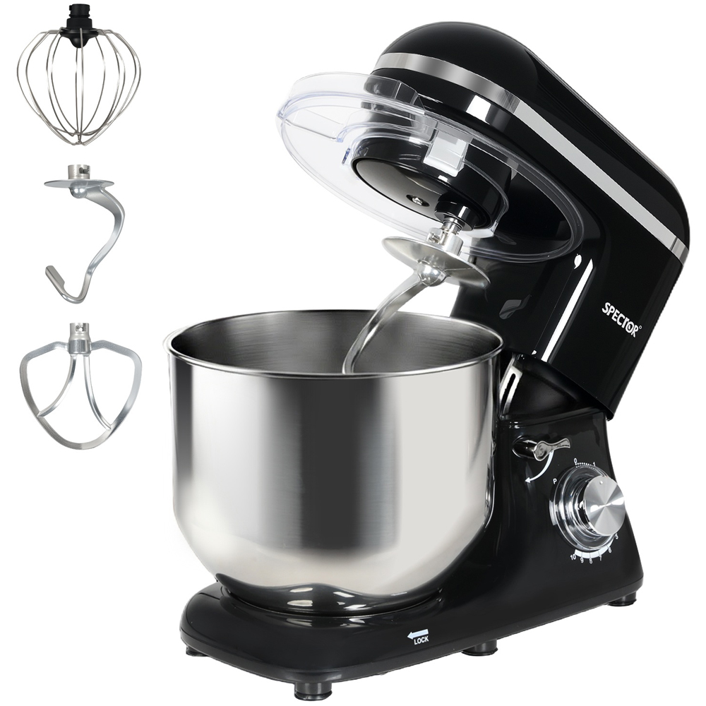 Spector MIX1001-8L-UK Stainless Steel Mixing Bowl Electric Food Stand Mixer 8L 1300W Image 3