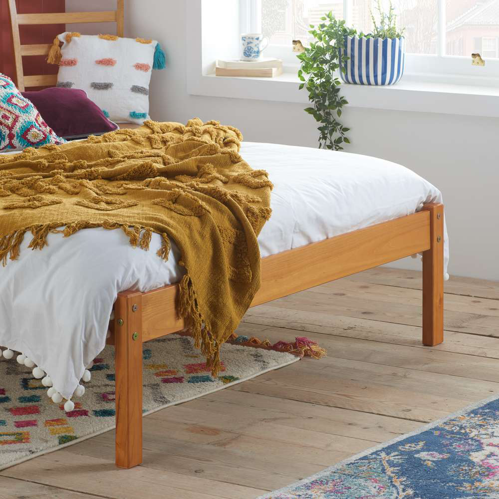 Denver Small Double Pine Wooden Bed Image 8