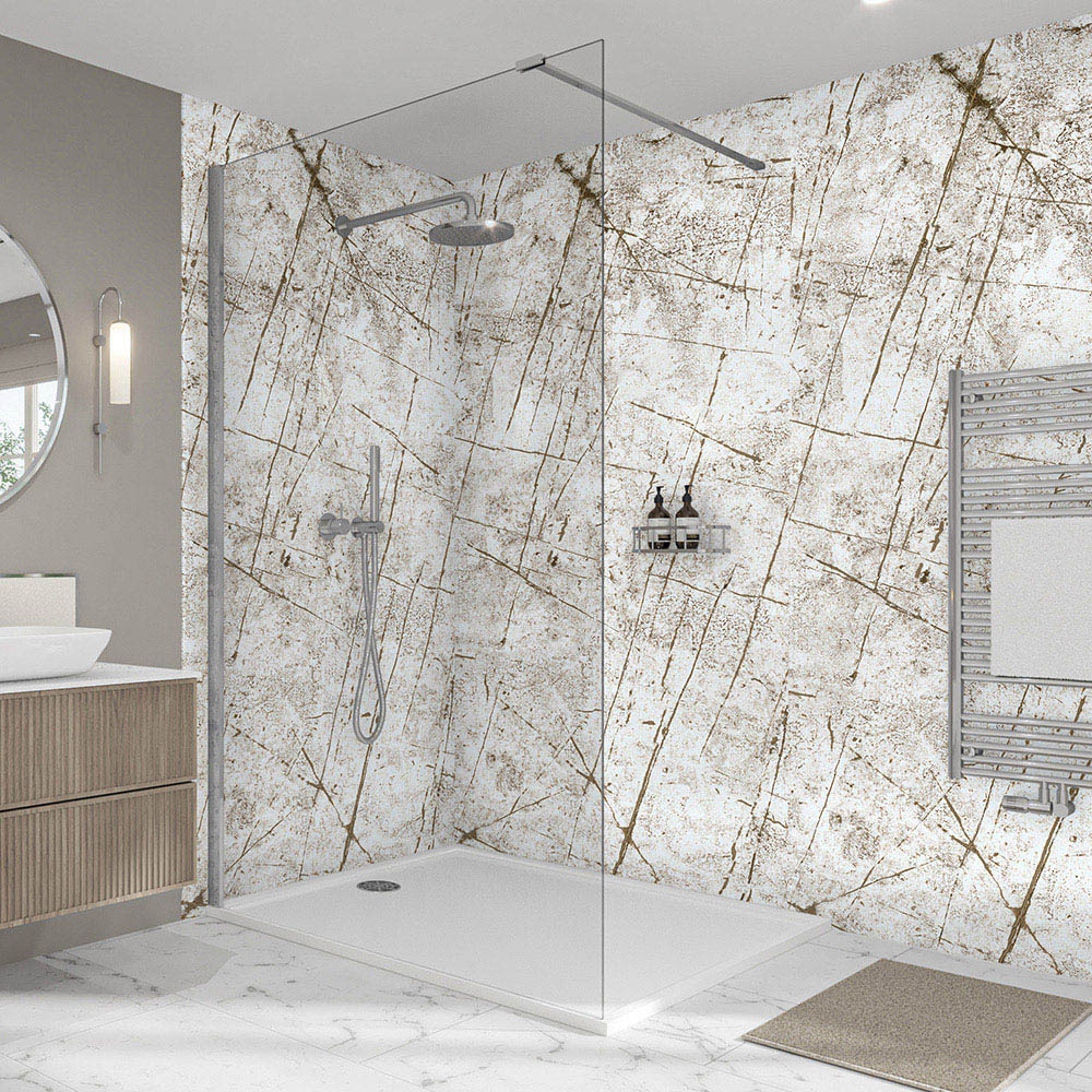 Wetwall Elite Vienna White Tongue and Groove Shower Panel 2420 x 1200mm Image 1