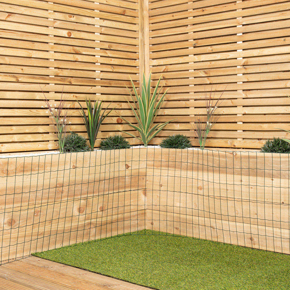 Samuel Alexander Green PVC Plastic Coated Metal Garden Fence 1000 x 60cm Image 3