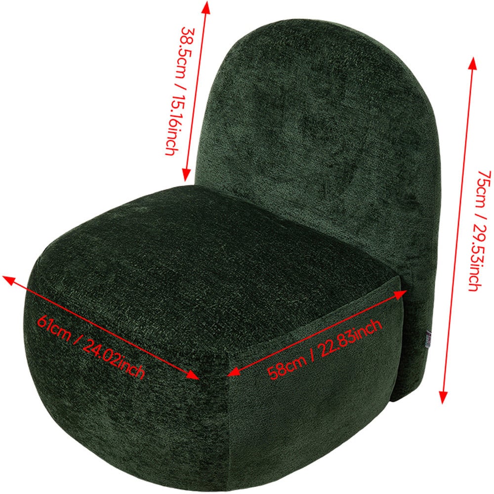Living and Home Modern Green Chenille Upholstered Lounge Chair Image 8