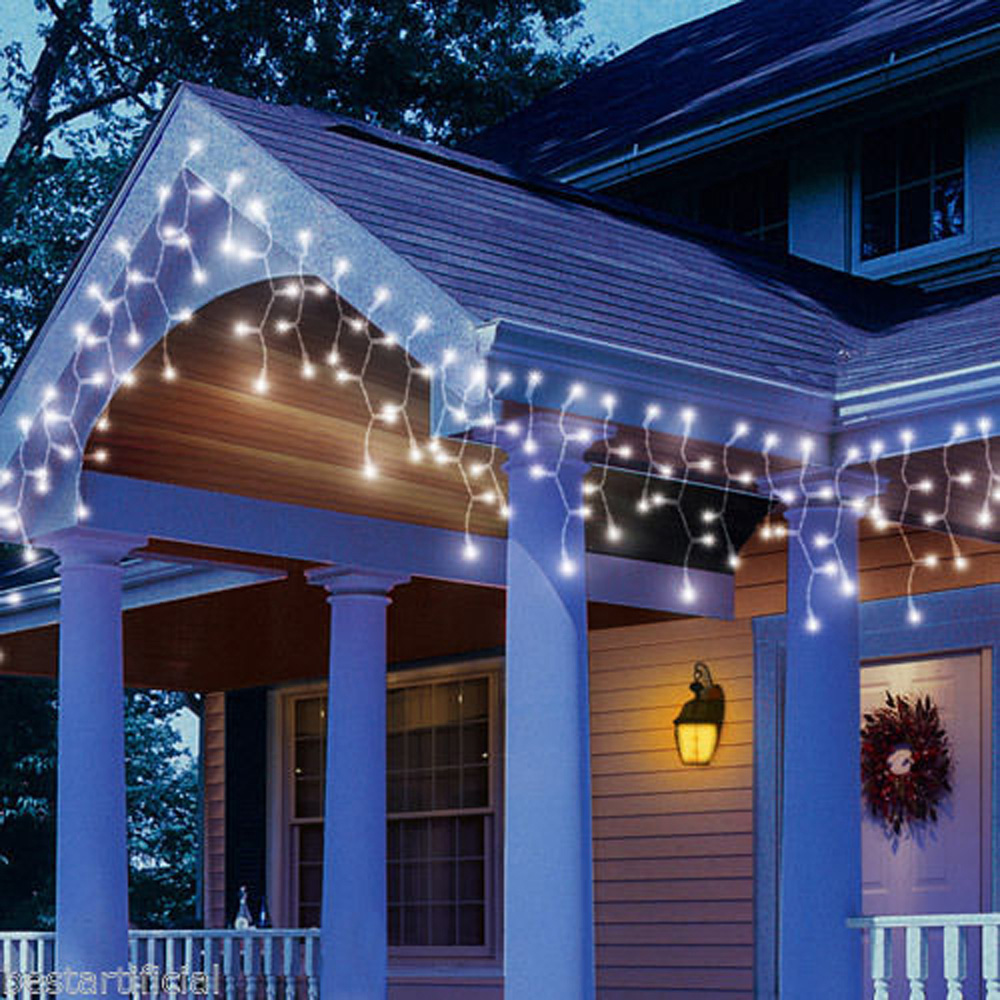Best Artificial 10m Bright White Multi Function Mains Powered Icicle Light Image 4