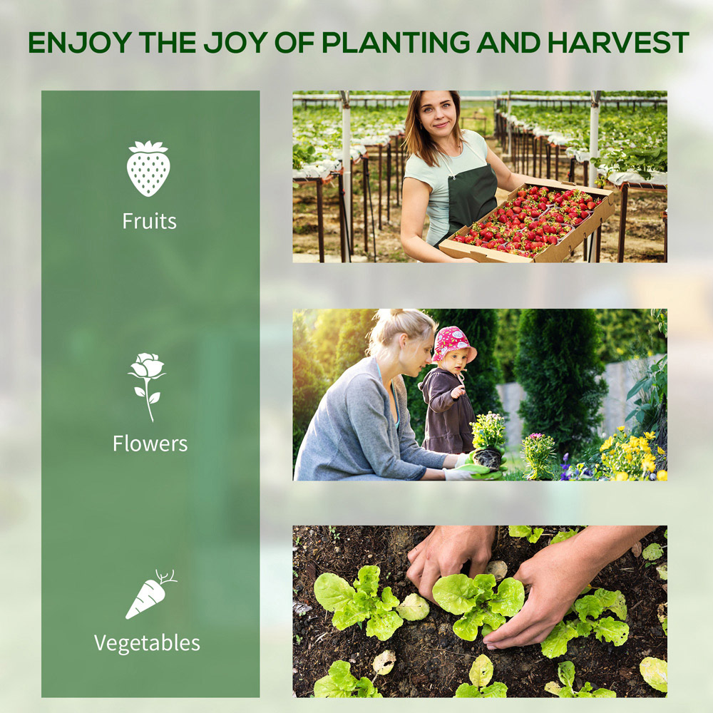 Outsunny Green and Silver Raised Garden Bed with Greenhouse 90 x 70 x 70cm Image 7