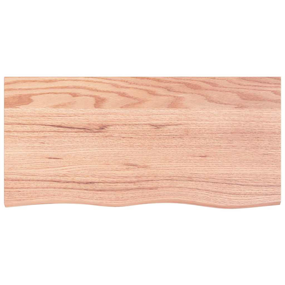 vidaXL 100cm Treated Live Edge Solid Oak Wood Floating Wall Shelf Image 3