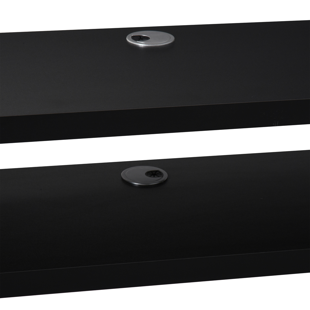 HOMCOM 2-Tier Black Floating TV Stand Image 4