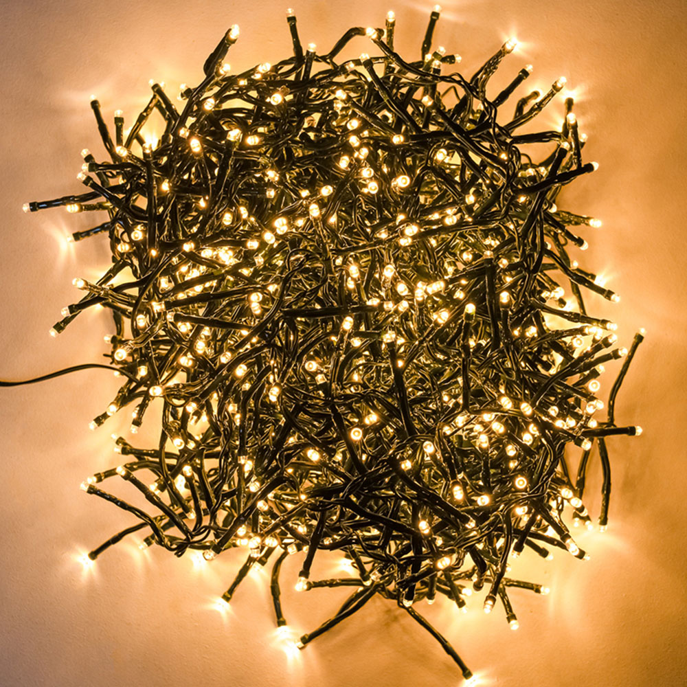 The Christmas Centre 400 Warm White LED Multifunction Green Cable String Light 40m Image 1