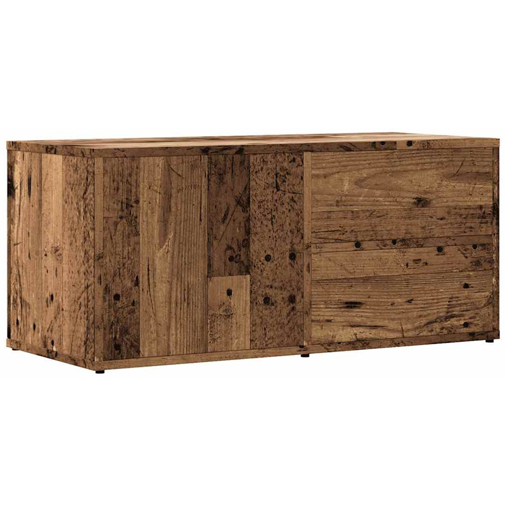 vidaXL Single Door 2 Drawer Old Wood TV Cabinet Image 2