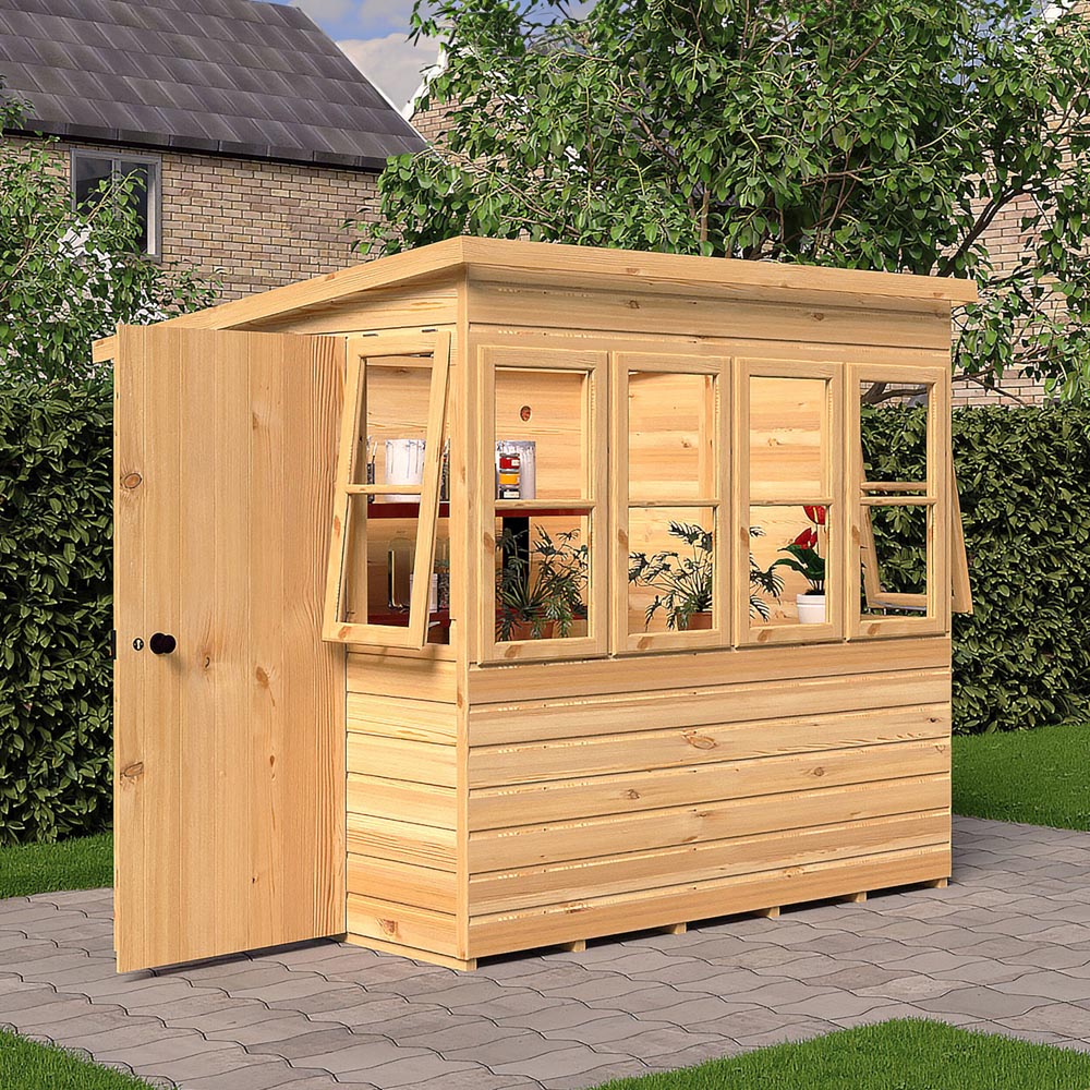 Shire 6 x 6ft Shiplap Style A Sun Pent Shed Image 2