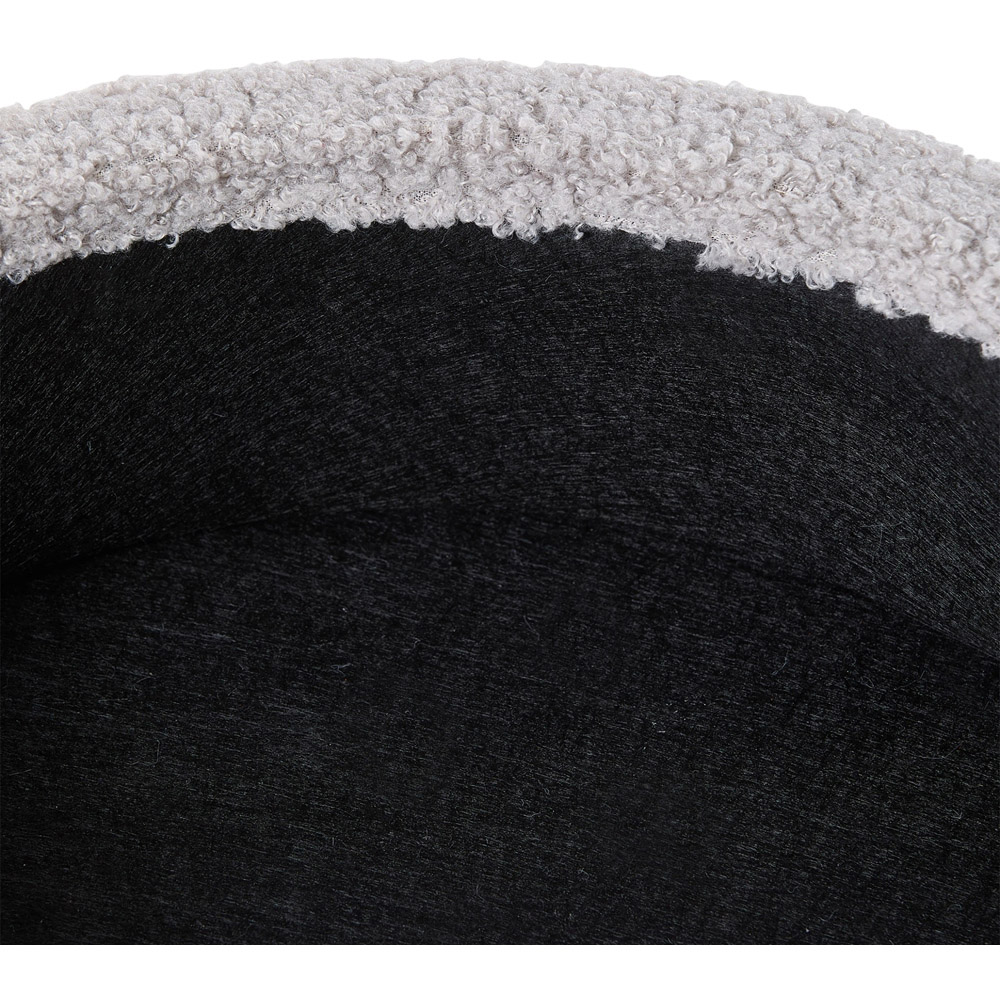 Living and Home Grey and White Teddy Fleece Hidden Storage Stool Image 3