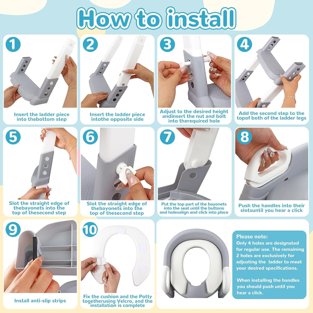 Alivio 2-in-1 Kids Potty Training Seat with Adjustable Ladder Image 6