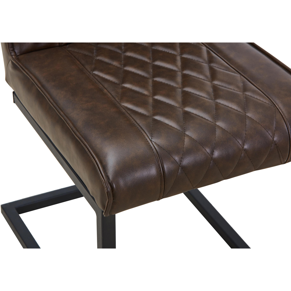 Portland Lennox Vintage Brown Cantilever Dining Chair Image 7