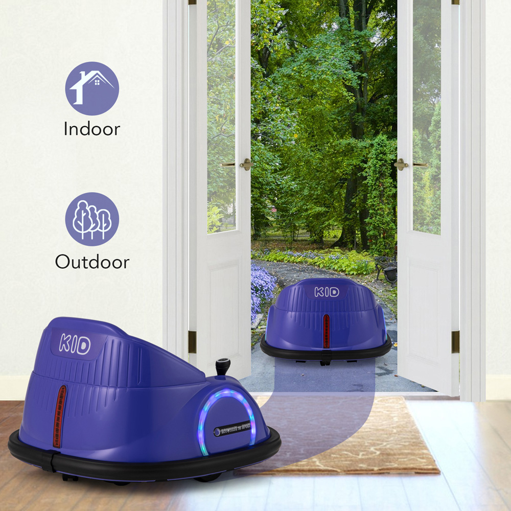 Costway Kids Purple Ride On Bumping Car with Flashing LED Lights 6V Image 3