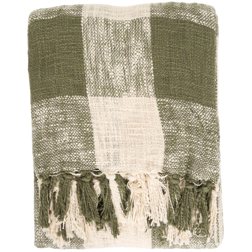 Lachlan Check Throw Olive Image 1