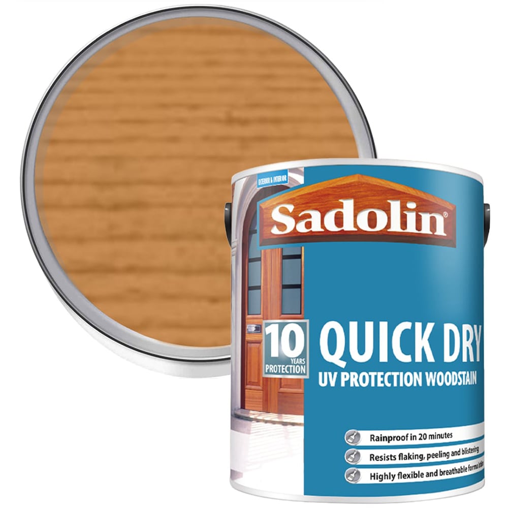 Sadolin Quick Dry 10 Year Light Oak Woodstain 5L Image 1