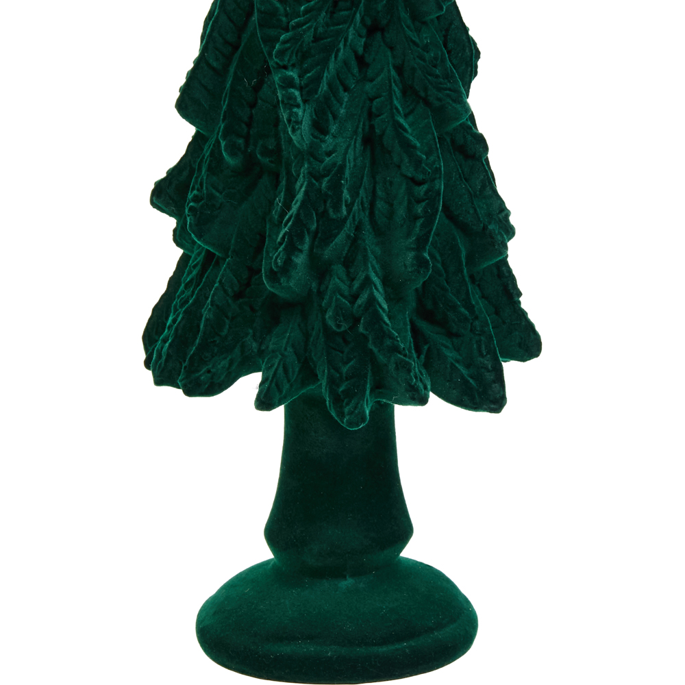 Flocked Velvet Tree Decoration Teal Image 3