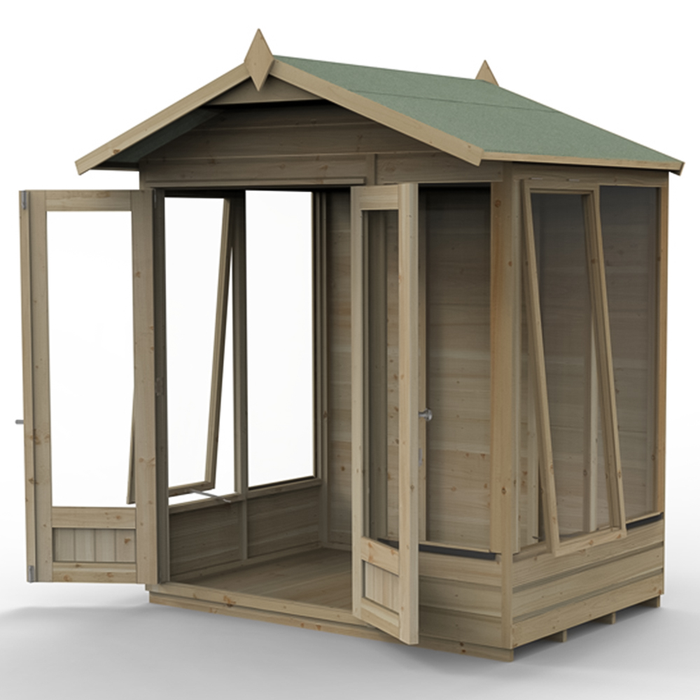 Forest Garden Beckwood 6 x 4ft 2 Opening Shiplap Apex Summerhouse Image 3