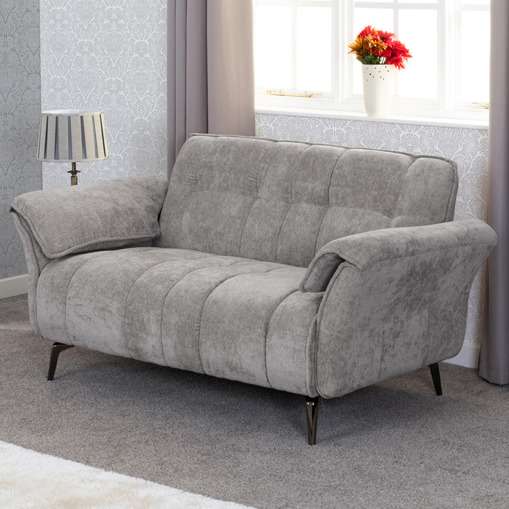 Seconique Amalfi 2 Seater Grey Fabric Sofa Image 1