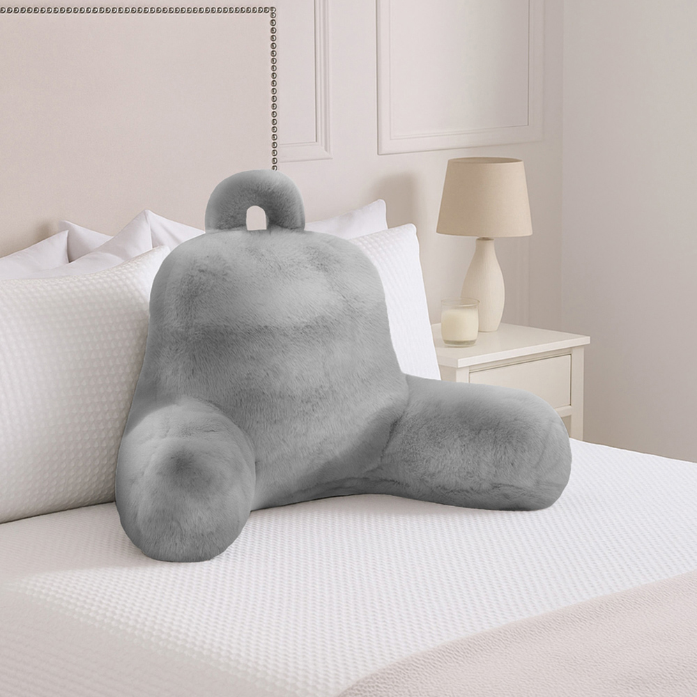 Sweet Dreams Alpine Silver Faux Fur Back Pillow 65 x 55cm Image 2
