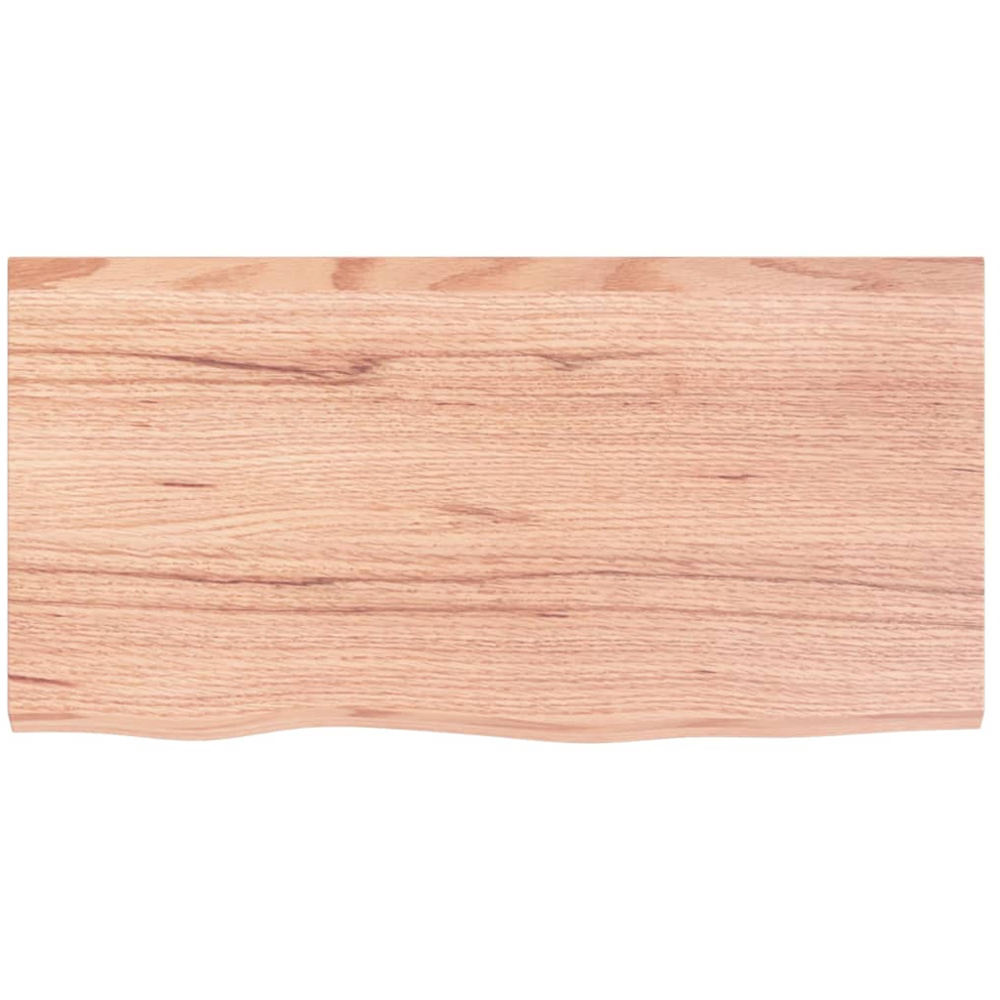 vidaXL 80 x 40 x 6cm Light Brown Treated Solid Wood Oak Wall Shelf Image 3