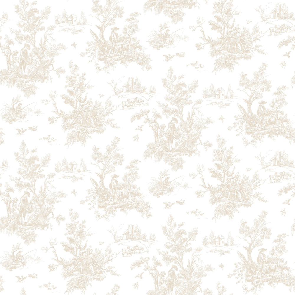 Galerie Abby Rose 4 Beige and White Wallpaper Image 1