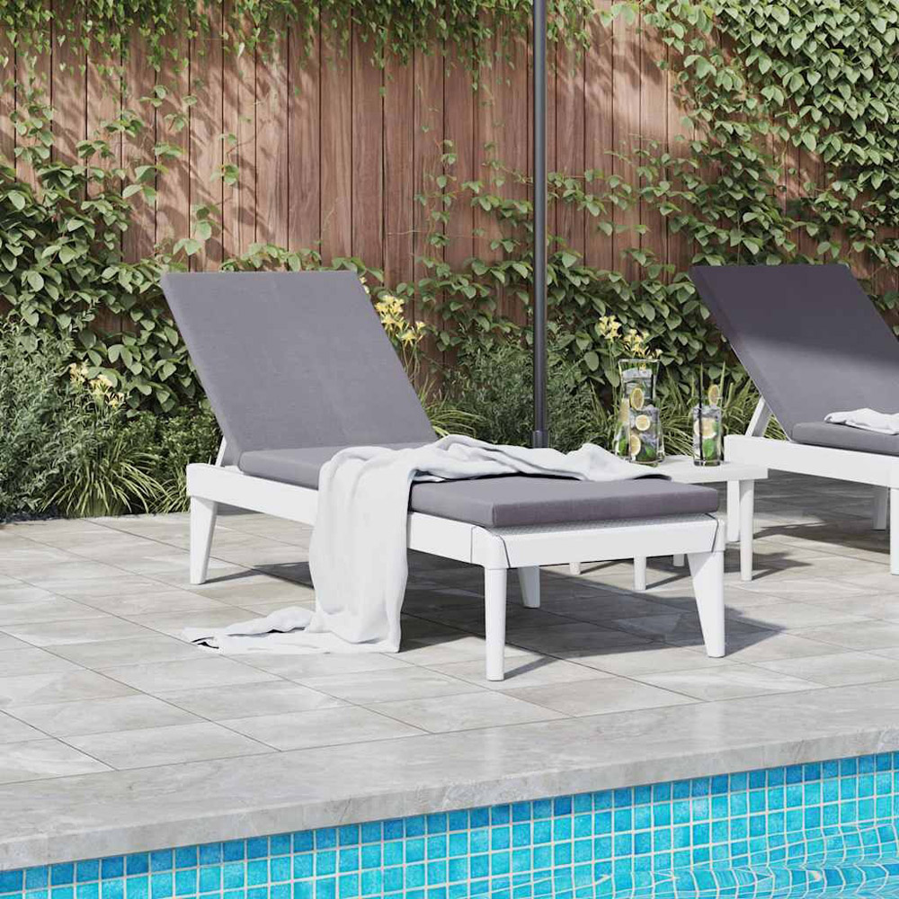 Walplus White Jute 4 Position Adjustable Sun Lounger Image 7