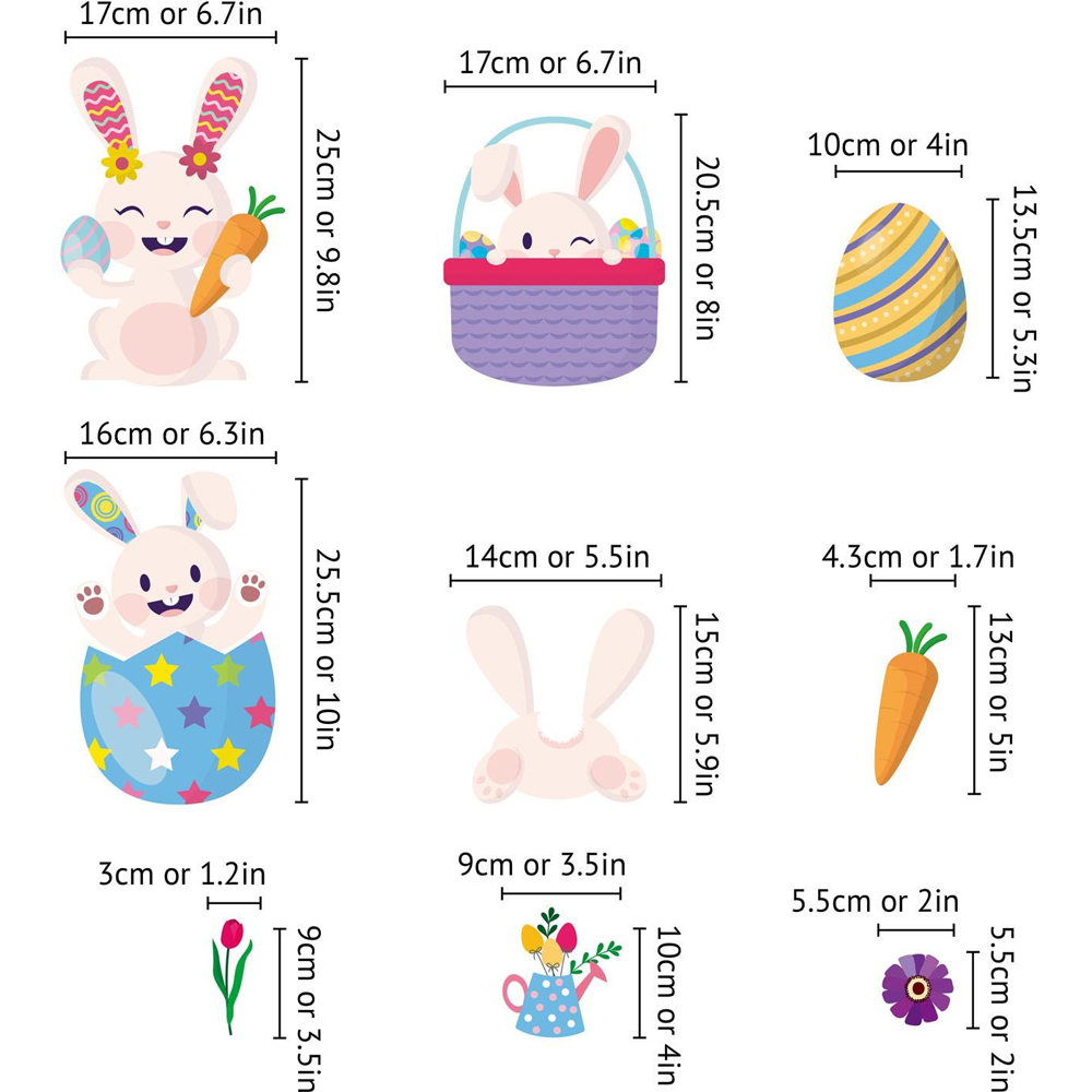Walplus Happy Bunny Easter Window Cling Sticker Set 150 Piece Image 7