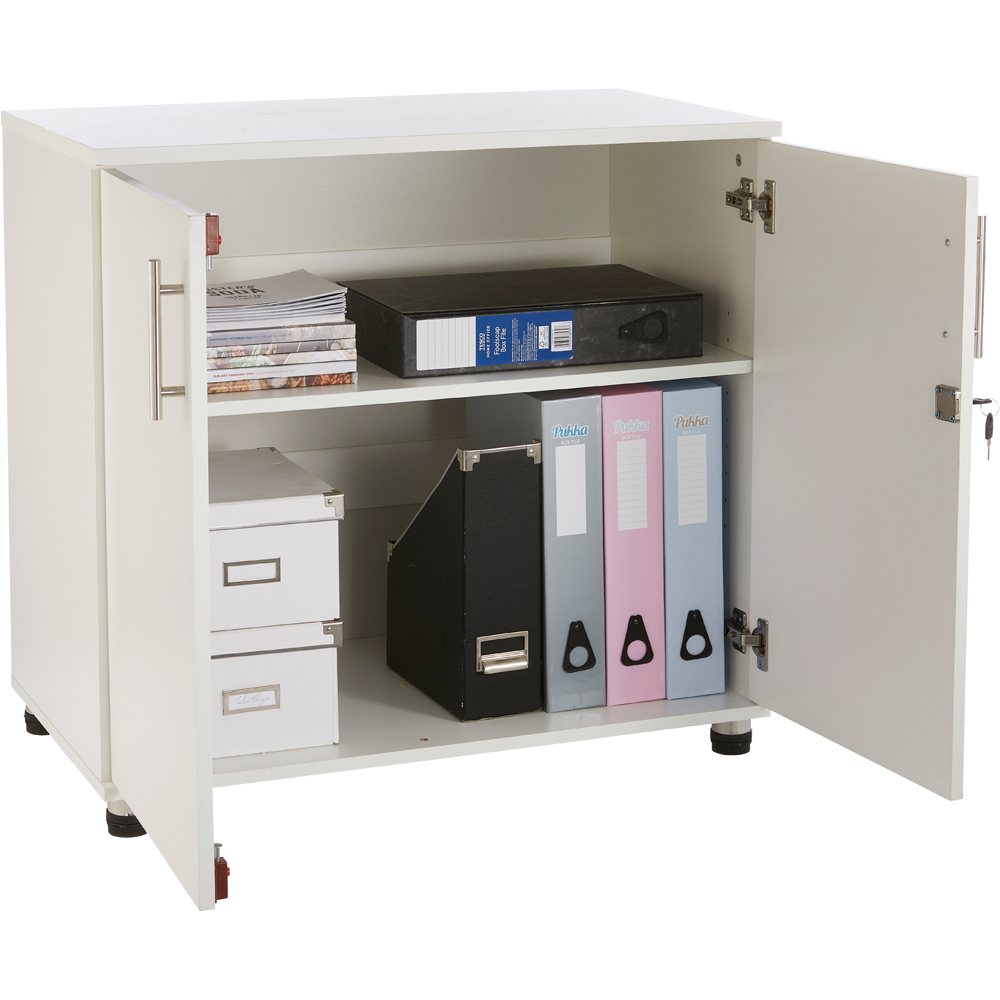 MMT Furniture Designs 2 Door White Lockable Filing Cabinet Image 5