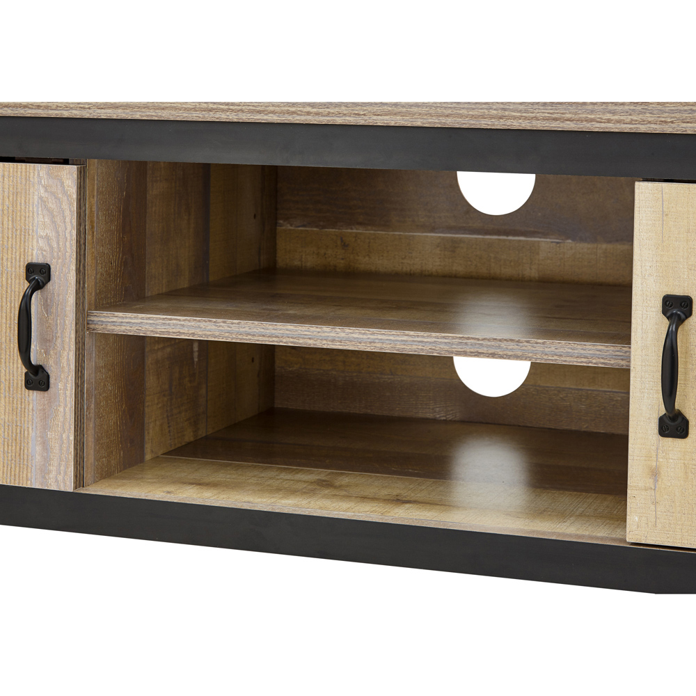 GFW Boston 2 Door 2 Shelf Oak TV Unit Image 6