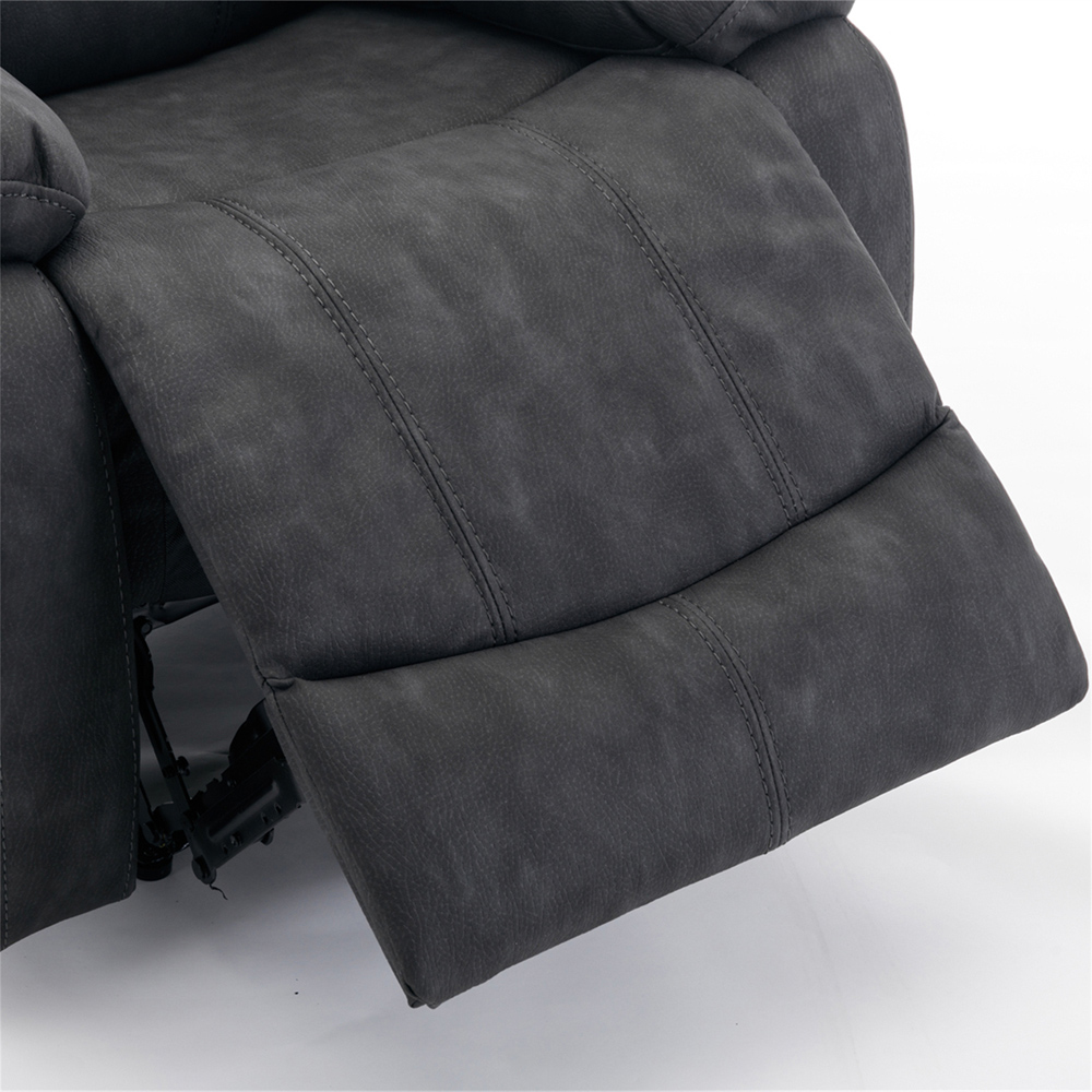 Furniture One Dark Grey Full Fabric Manual Recliner Armchair Image 7