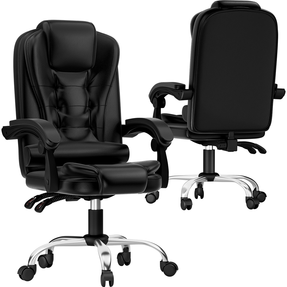 Rattrix Black PU Leather Height Adjustable Office Chair with Large Padded Seat Image 2
