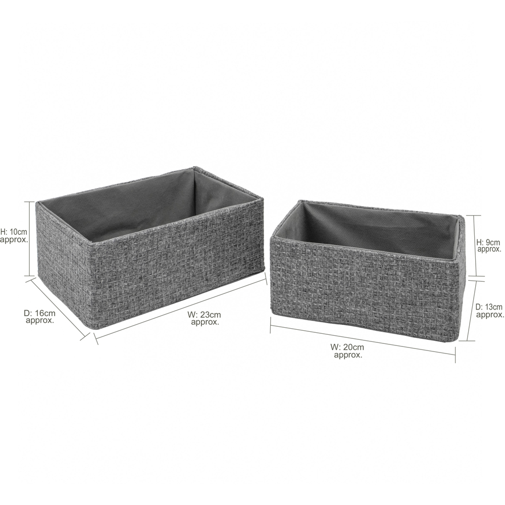 JVL Chroma Grey Rectangular Storage Basket 2 Pack Image 9