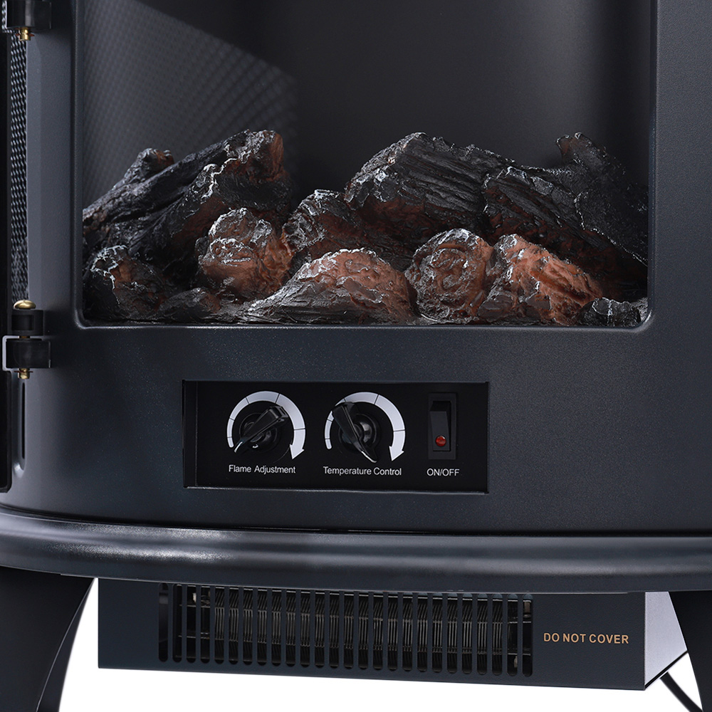 Living and Home Black Electric Fireplace Heater 1800W 24 inch Image 3