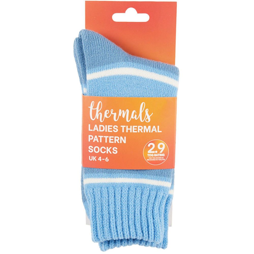 Ladies Assorted Thermal Pattern Socks Size 4-6 - Multicolour Image 9