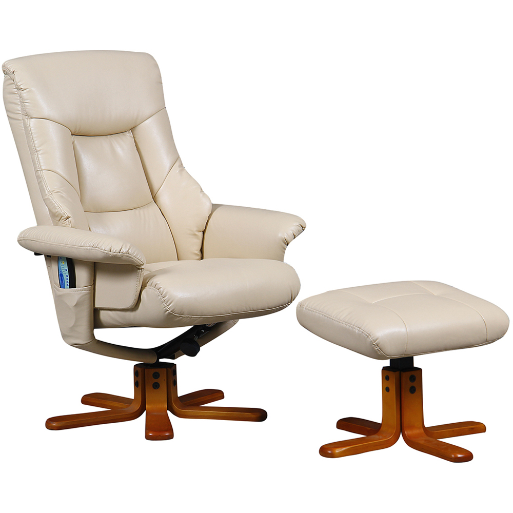 Tokyo Massage Chair with Footstool - Latte Image 5