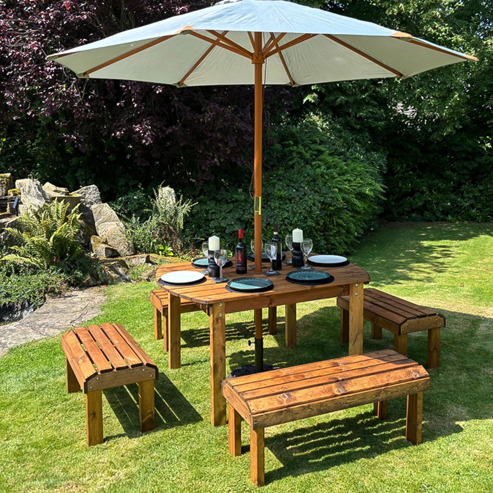 Charles Taylor Knights 6 Seater Garden Dining Bench Set Image 3