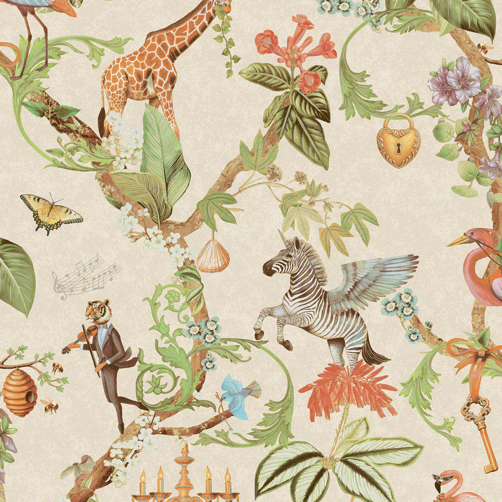 Holden Decor Safari Symphony Beige Wallpaper Image 1