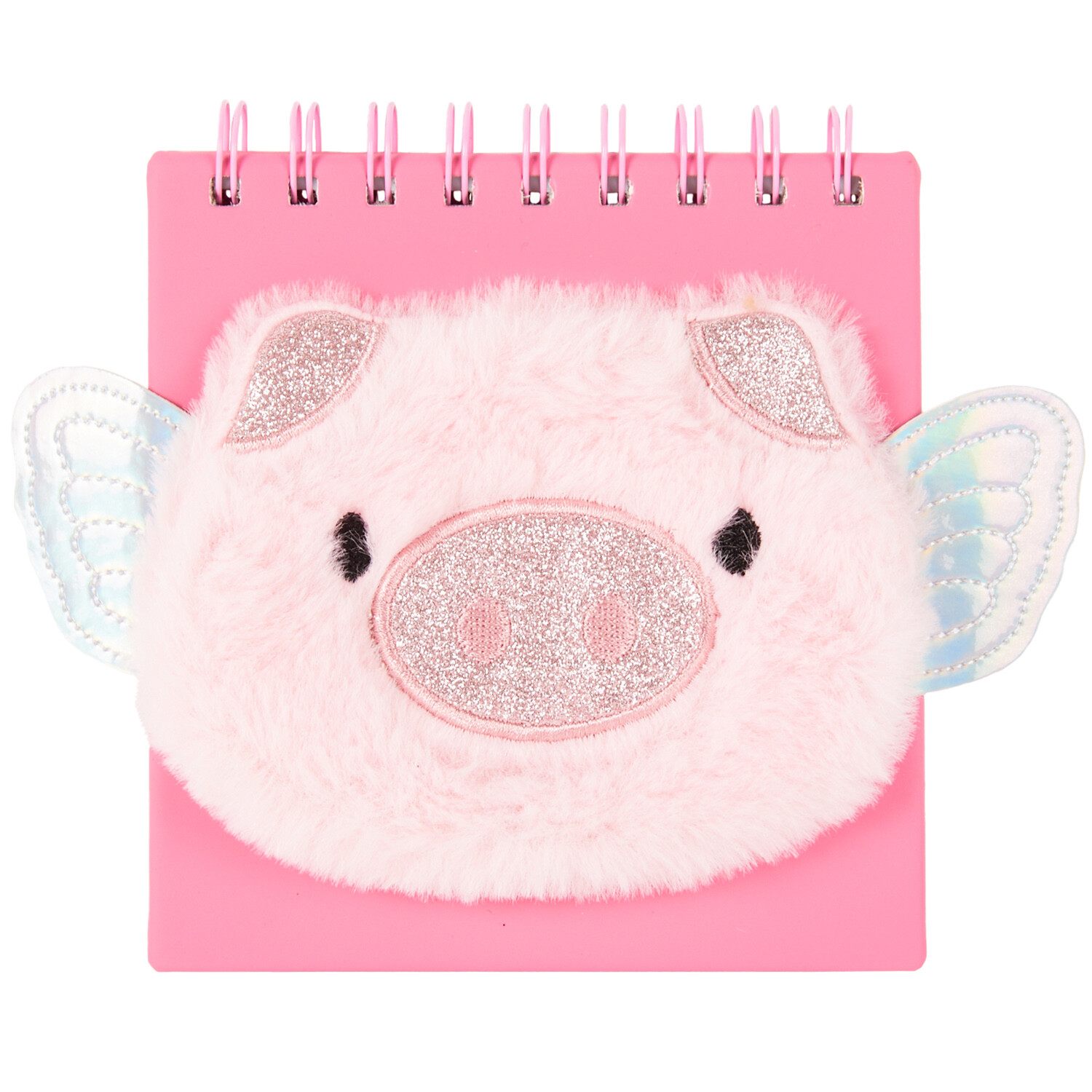 Pig Mini Spiral Plush Notebook - Pink Image 1