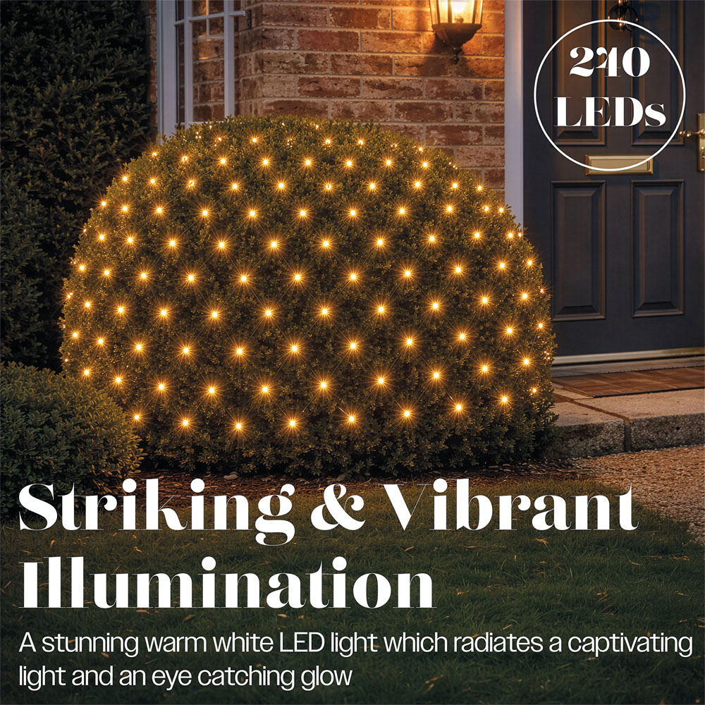 Xmas Haus 240 Warm White LED Christmas Net Light 3 x 2m Image 5