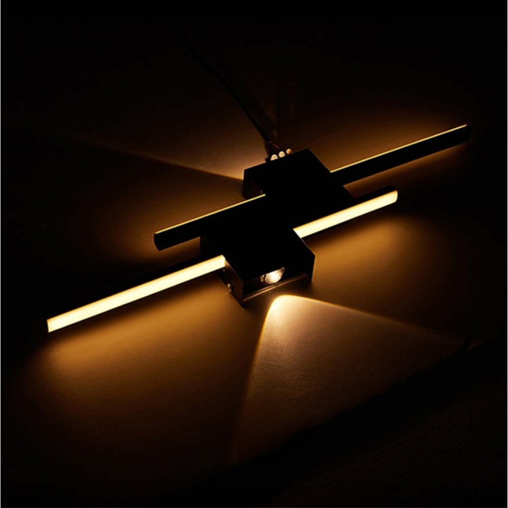 Living and Home Modern Black Aluminium LED Wall Light 18W Image 2