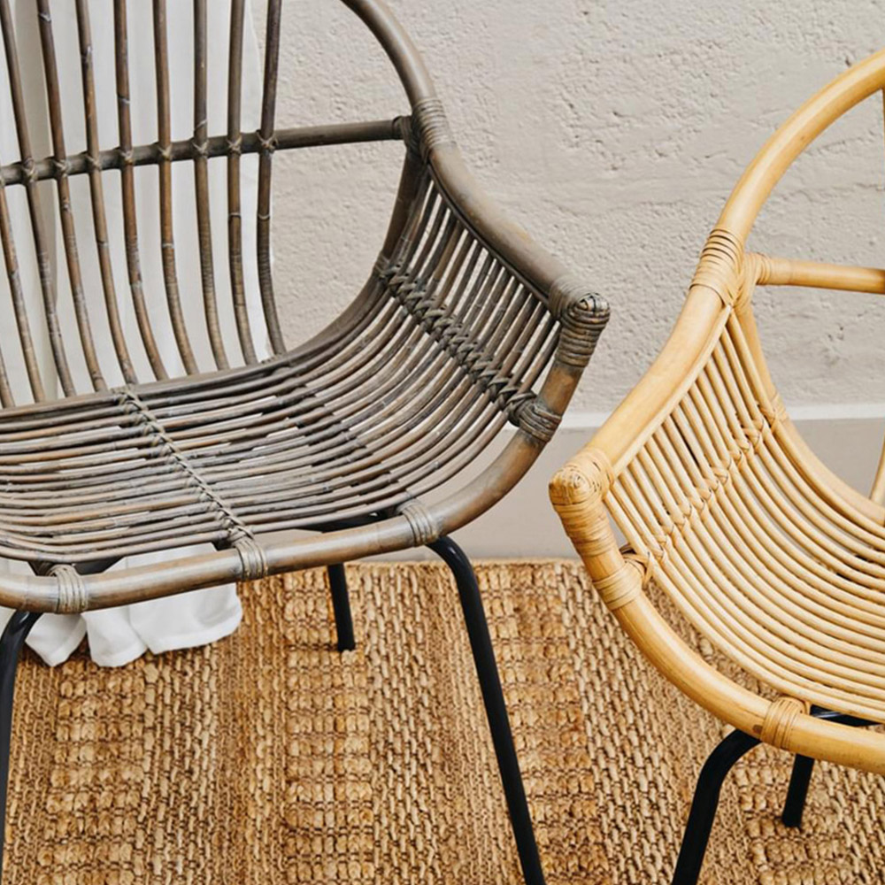 Interiors by Premier Lagom Grey Washed Natural Rattan Chair Image 8