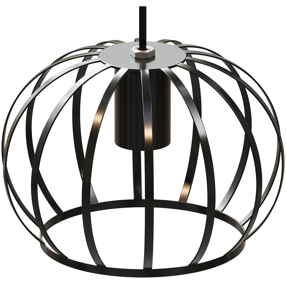 Living and Home Large Black Iron Lantern E27 Pendant Light Image 3