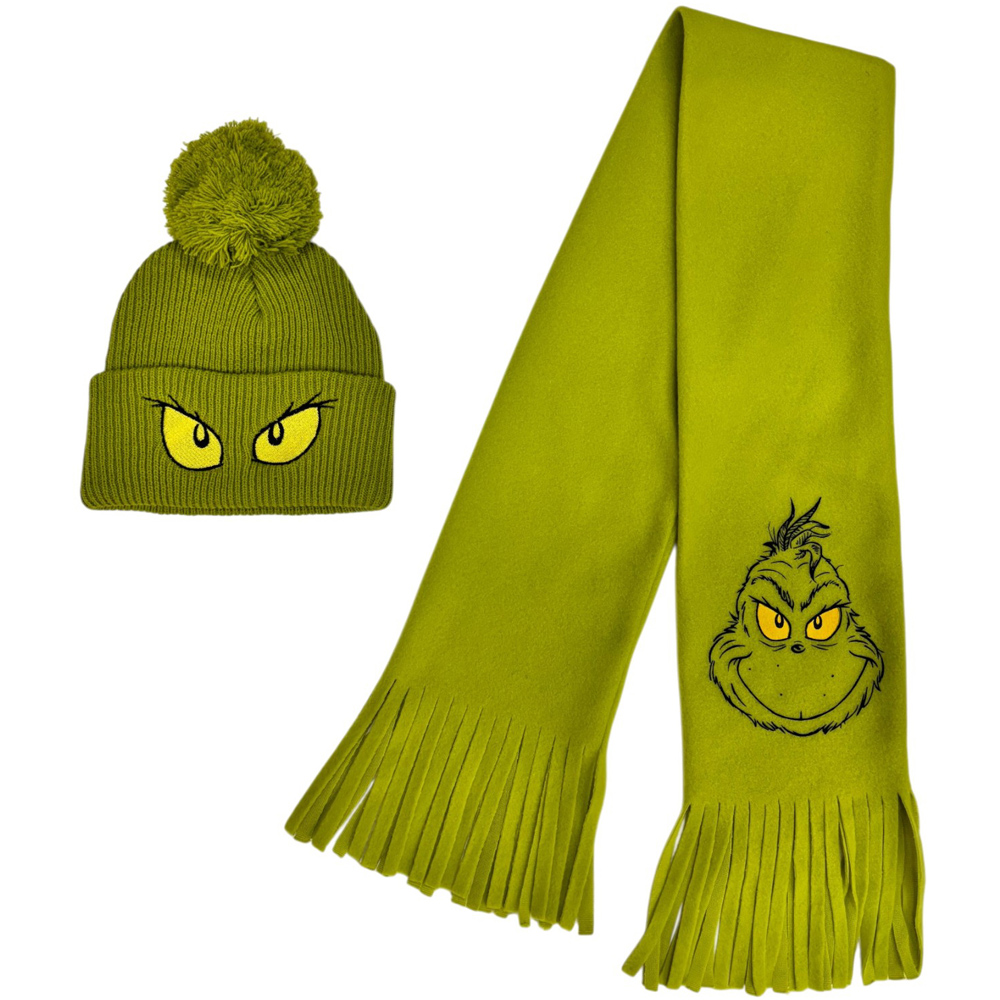 The Grinch Green Hat and Scarf Set Green Image 8
