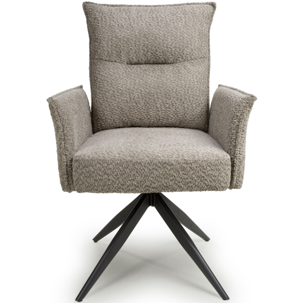 Brunswick Set of 2 Textured Chenille Effect Mink Swivel Chairs Image 3