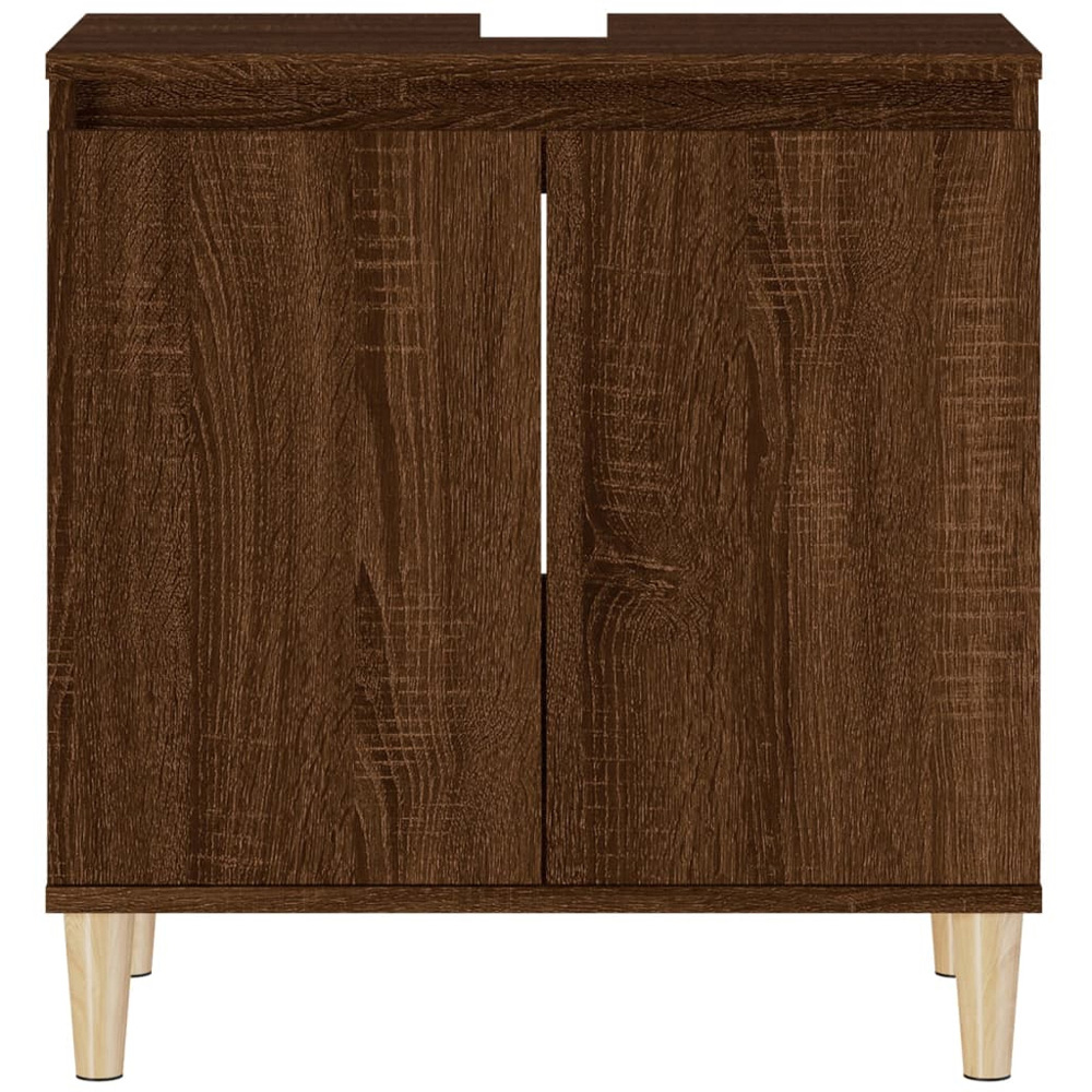 vidaXL 2 Door Wood Brown Oak Washbasin Cabinet Image 3