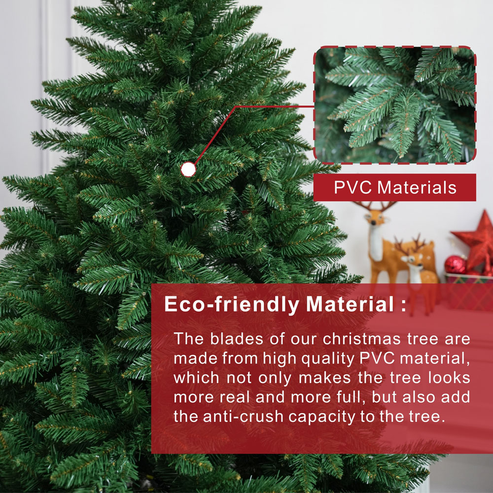 Abrihome Artificial Christmas Tree with Hinged Branches 6ft Image 7