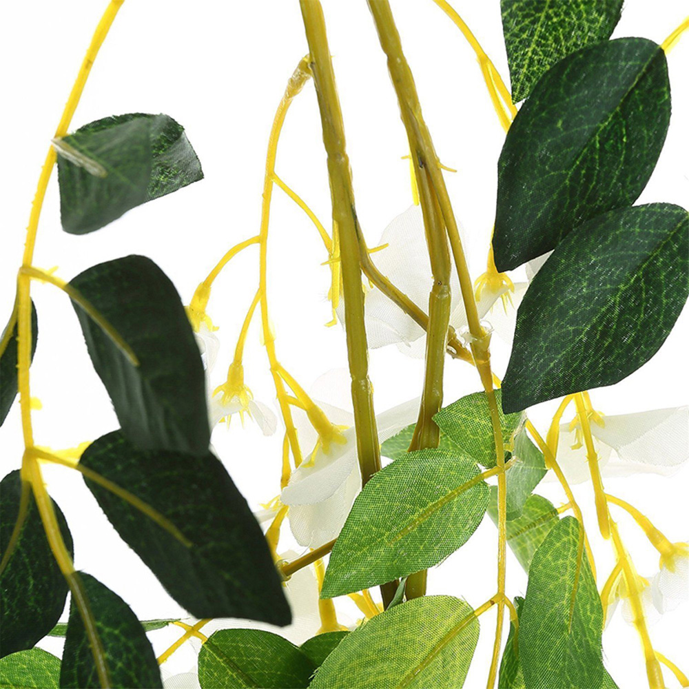 Living and Home Green and White Artificial Wisteria Hanging Garland 200cm 2 Pack Image 7
