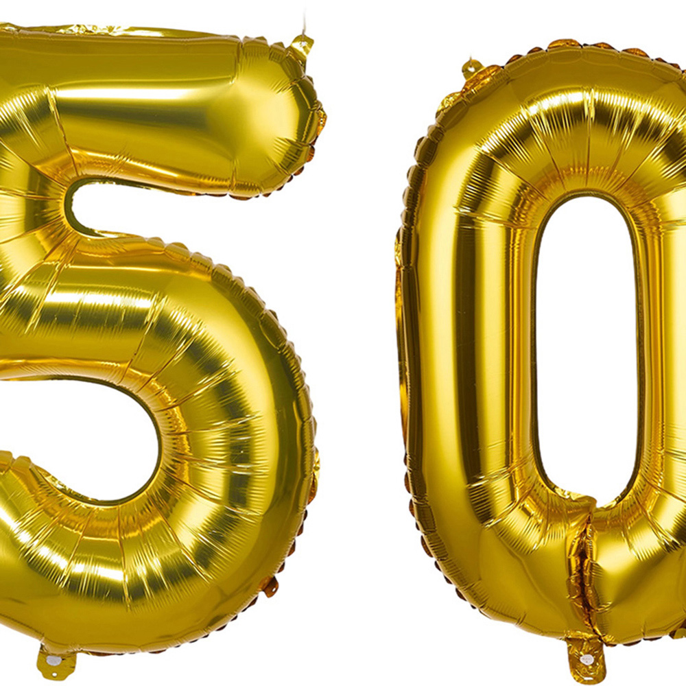 Living and Home 86 Piece 50th Birthday Gold Balloon Decorations Set Image 5