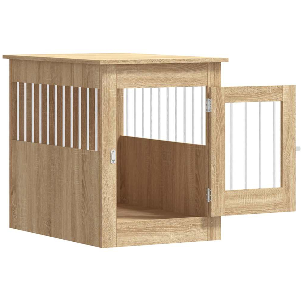 vidaXL Sonoma Oak Processed Wood Dog Crate Furniture 55 x 80 x 68cm Image 5